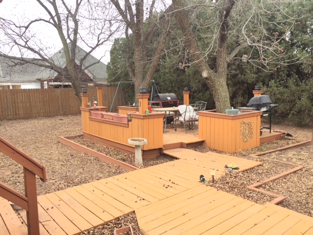 Backyard and deck